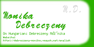 monika debreczeny business card